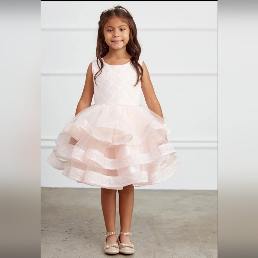 Tip Top Kids Pink Layered Tulle Party Dress
